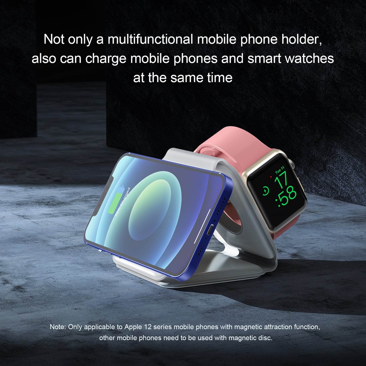 3 in 1 Wireless Charging Station, Foldable Wireless Charger Magnetic Fast Wireless Charging Pad