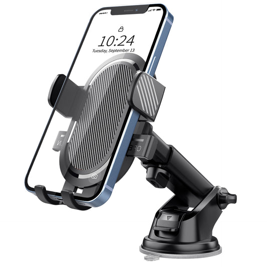 Car Phone Holder, Long Arm Phone Holder Car for Dashboard Windshield Air Vent【Heat-Resistant Strong Suction Cup】Car Mobile Holder Compatible with All Smartphones