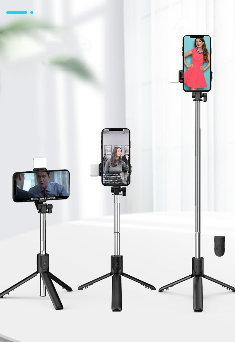 Selfie Stick With Light, 90cm Phone Stick, Phone stick for Tiktok Vlog Youtuber Live Video Record, Removeable Clip can be used as Phone Stand