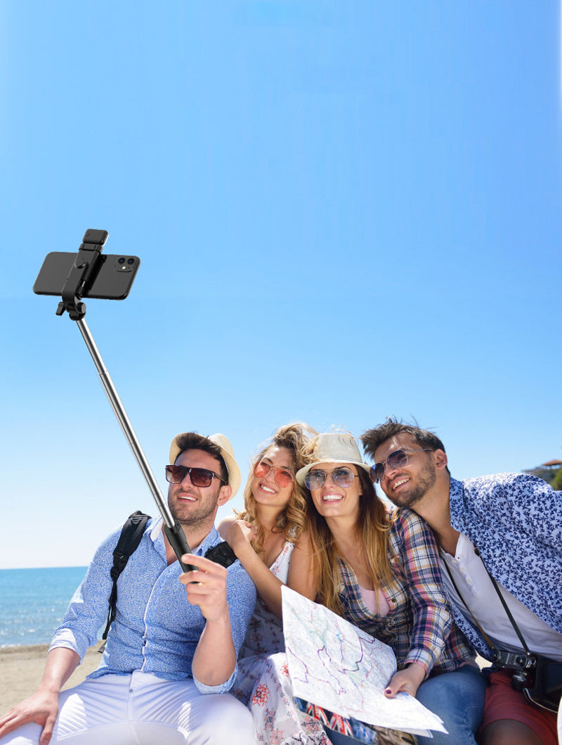 Selfie Stick With Light, 90cm Phone Stick, Phone stick for Tiktok Vlog Youtuber Live Video Record, Removeable Clip can be used as Phone Stand