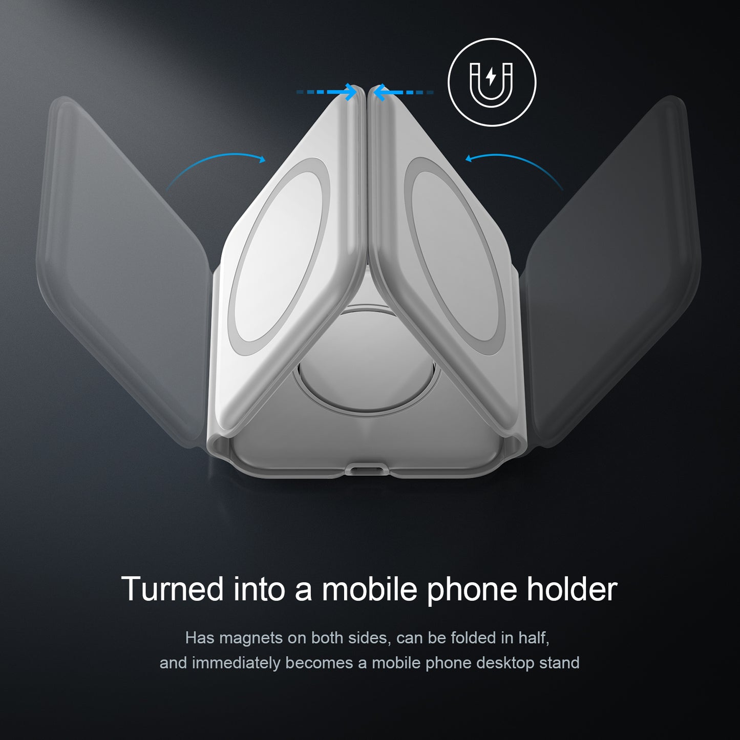 3 in 1 Wireless Charging Station, Foldable Wireless Charger Magnetic Fast Wireless Charging Pad