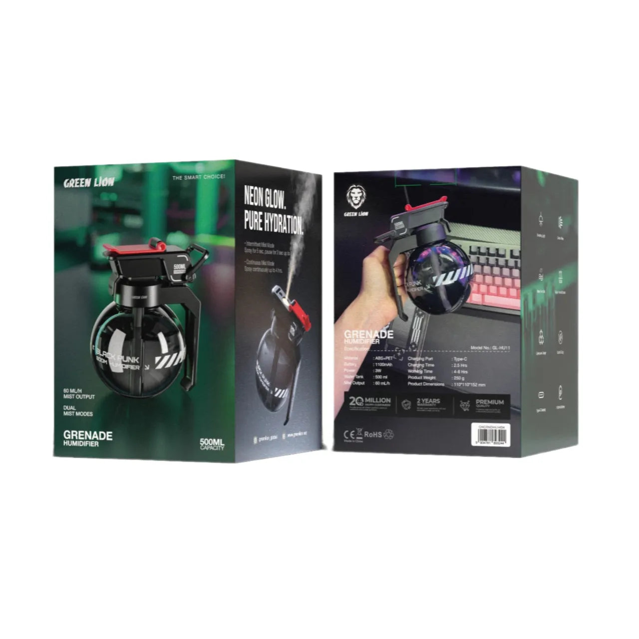 Green Lion Grenade Humidifier 500mL