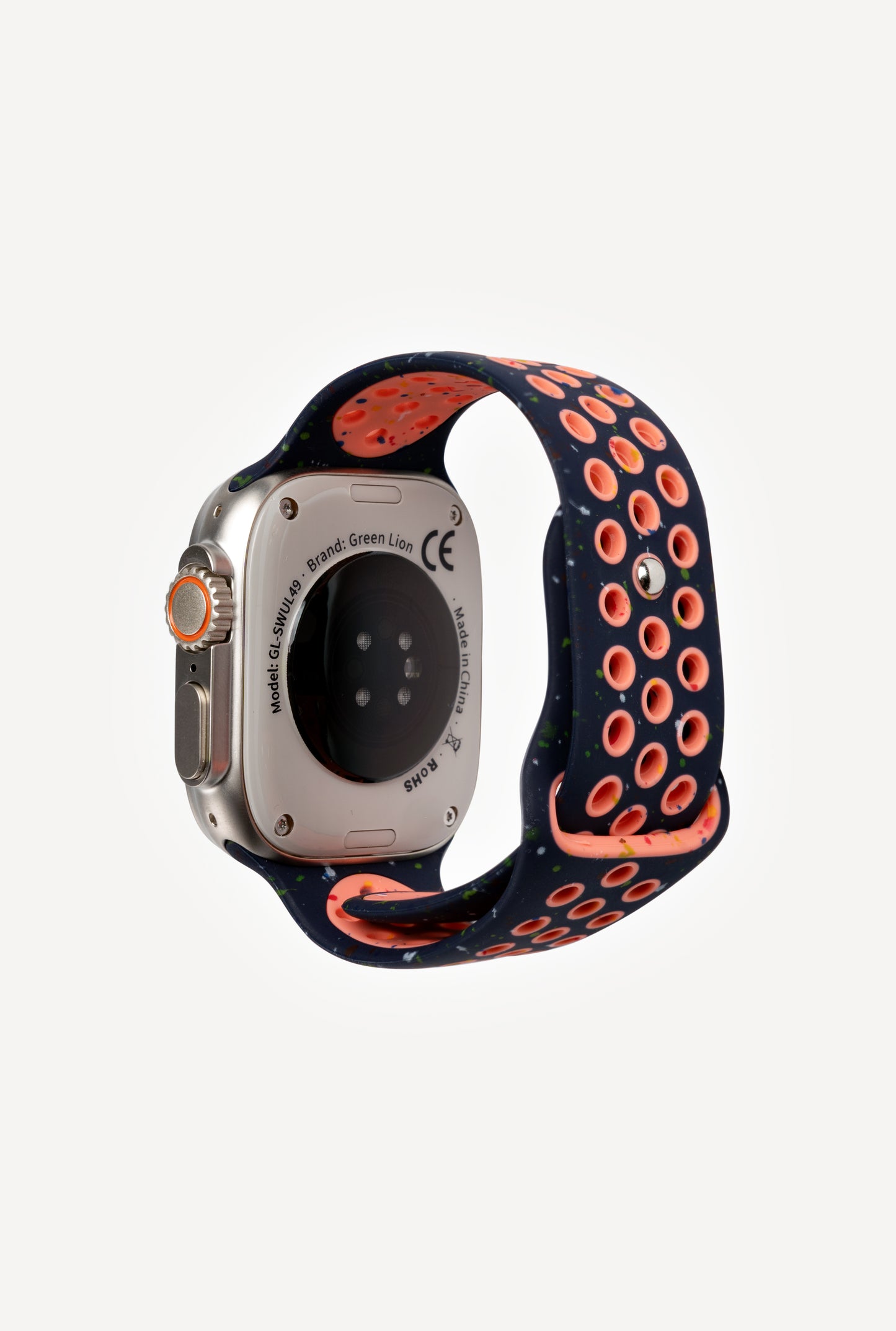 Green Lion Ultra Active Smart Watch - Titanium -Blue Flame Nike Sport+ Nylon Orange