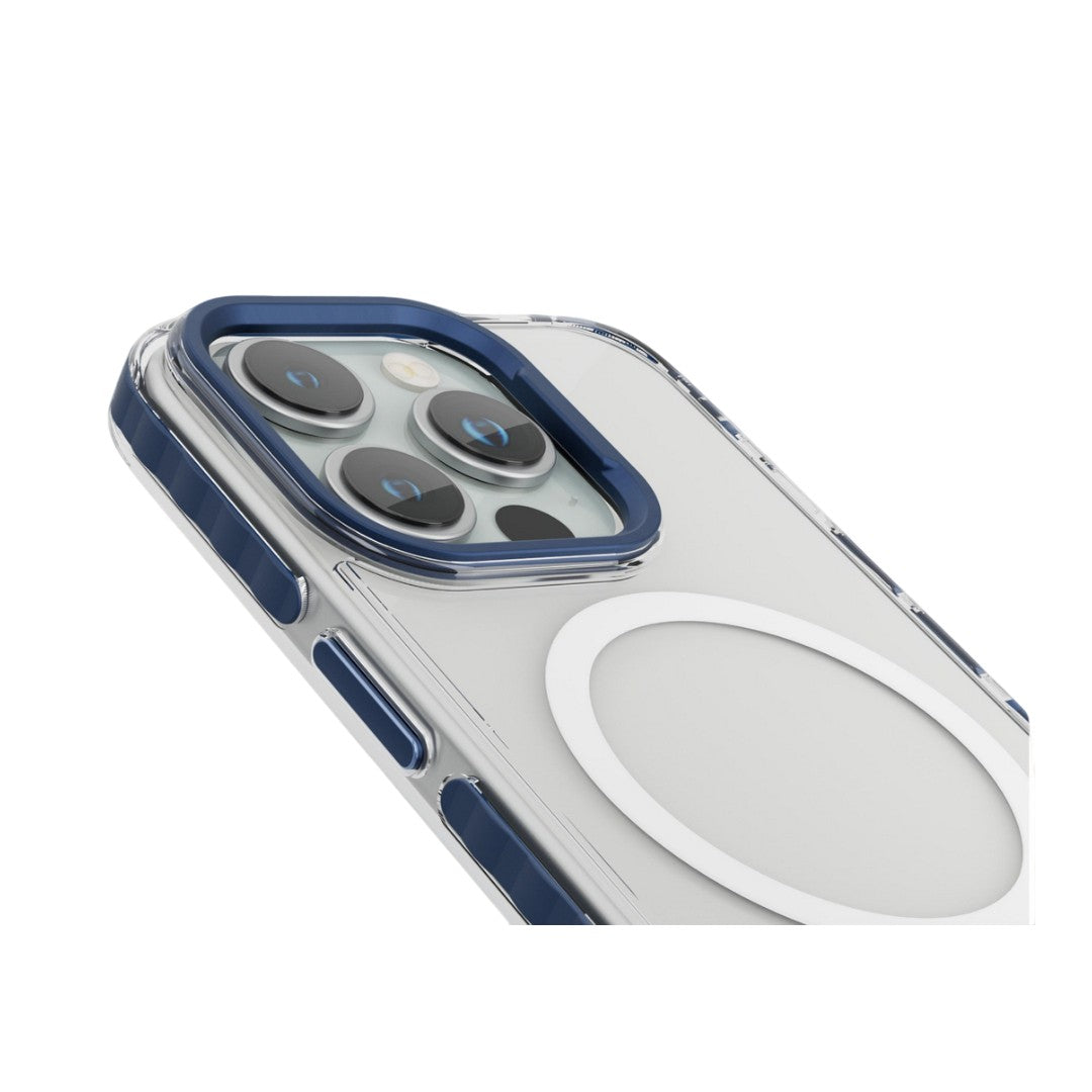 Levelo FlexiGuard Transparent Case for iPhone 15 Pro Max - Blue