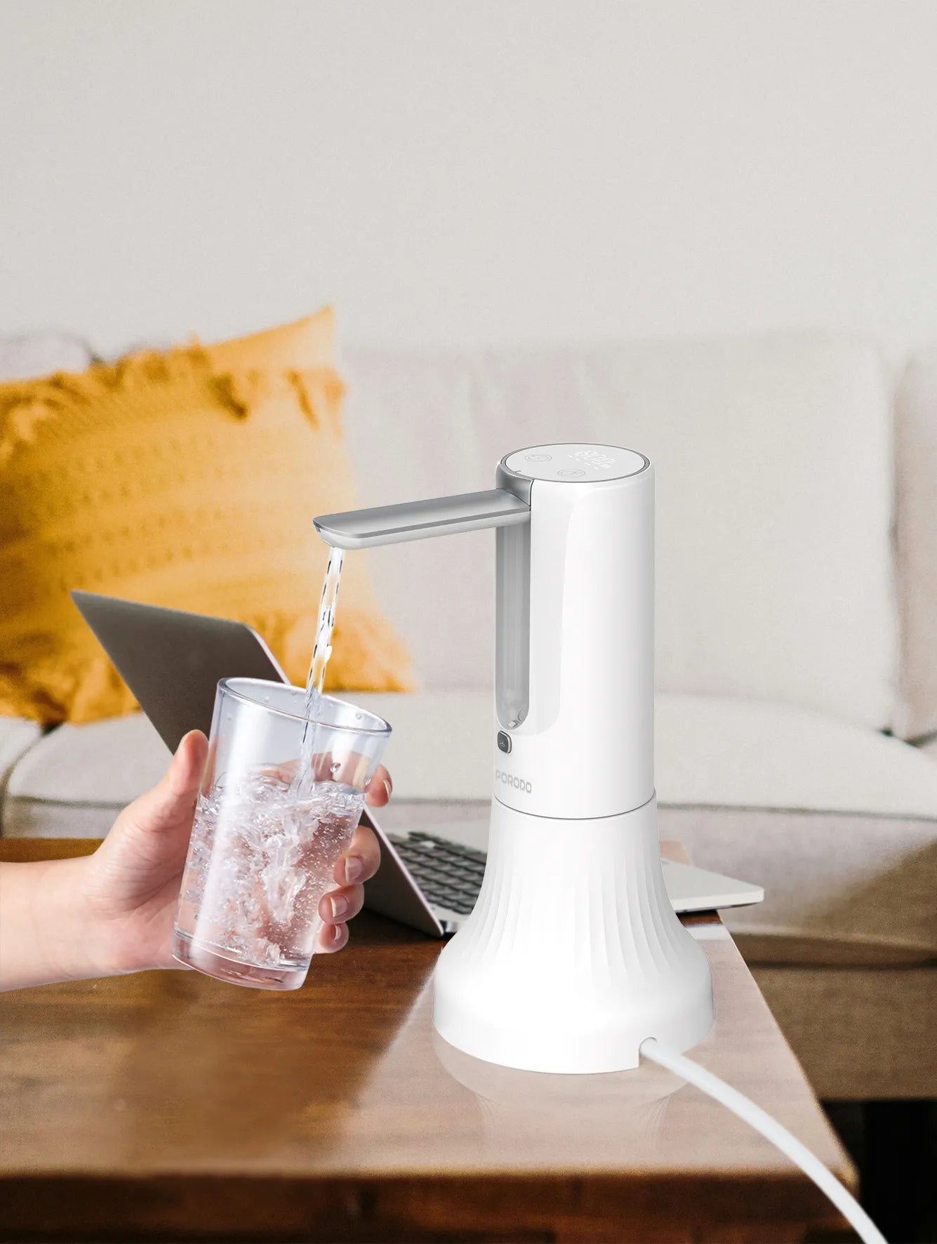 Porodo Lifestyle Bottle & Tabletop Water Pump Digital Display And Touch Control
