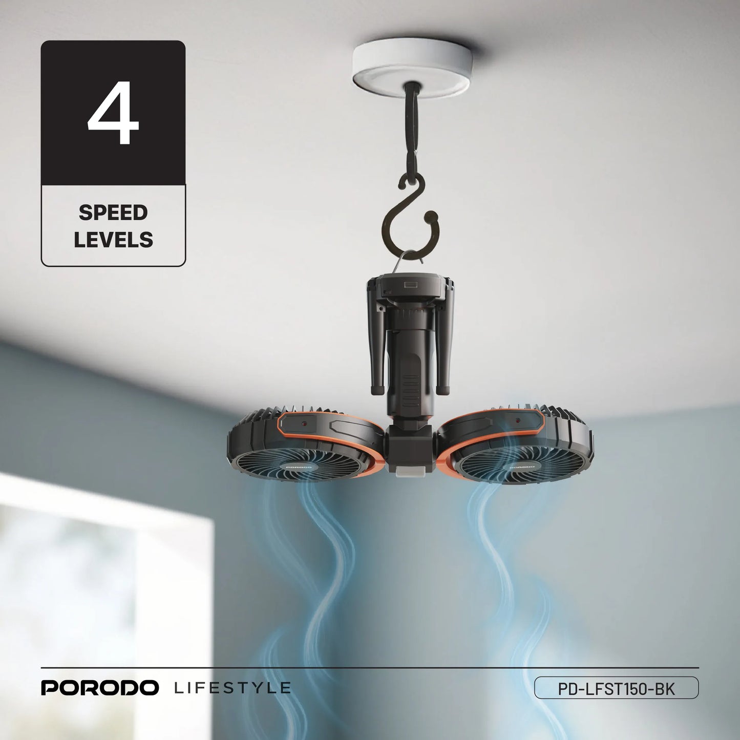 Porodo Lifestyle Dual-Head Oscillating Fan