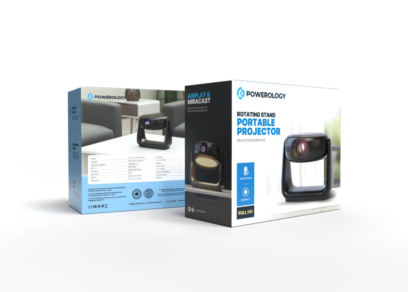 Powerology Rotating Stand Portable Projector