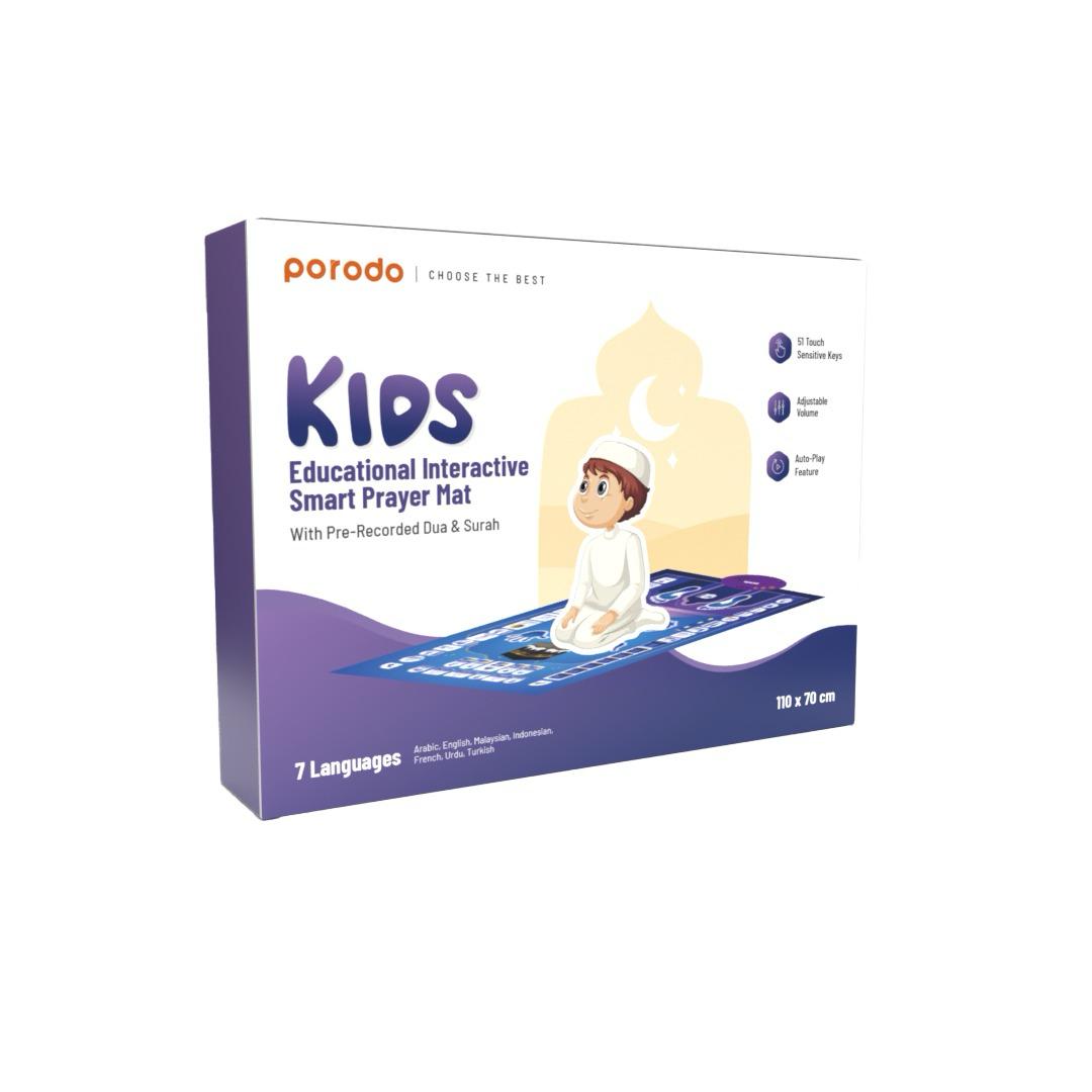 Porodo Kids Educational Interactive Smart Prayer Mat 110 x 70cm - Blue