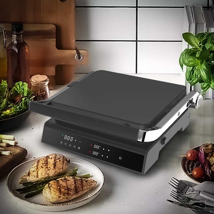 Porodo LifeStyle Glasstop Digital Grill with Removable Grill Plate Black