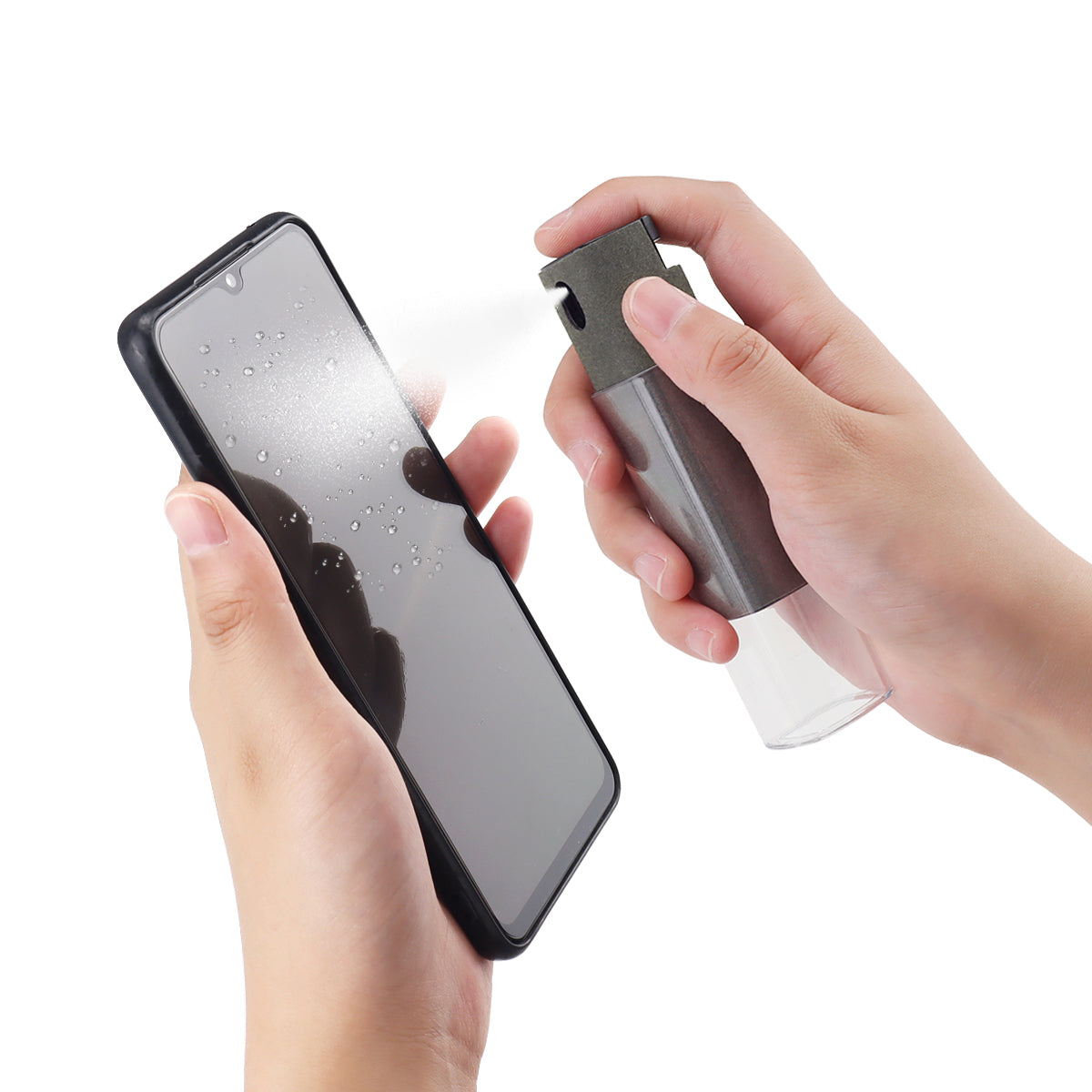 Touchscreen Mist Cleaner, Screen Cleaner, for All Phones, Laptop and Tablet Screens,Two in One Spray and Microfiber Cloth (