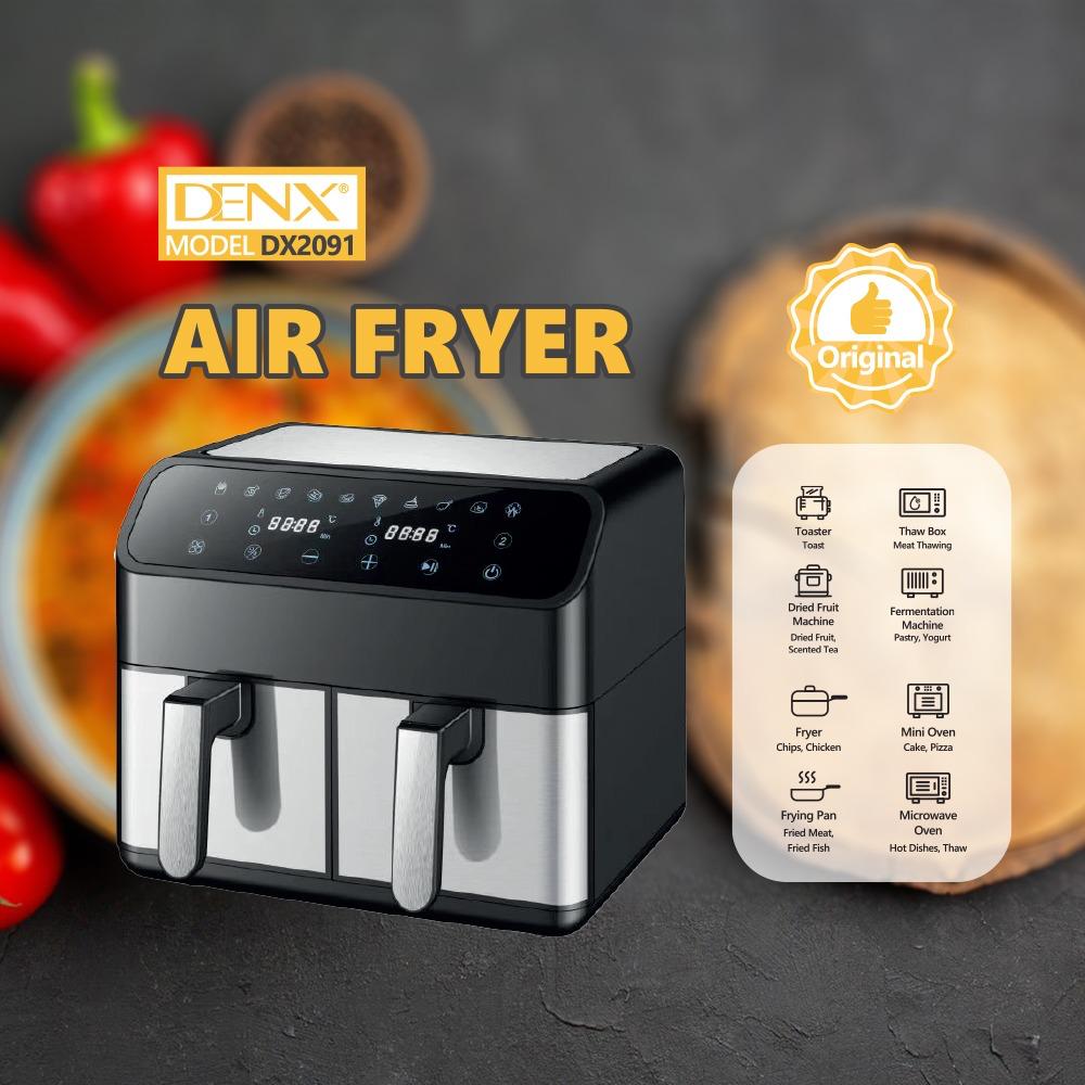 DENX DX2091 Dual Air Fryer – 4+4L Capacity, 2000W