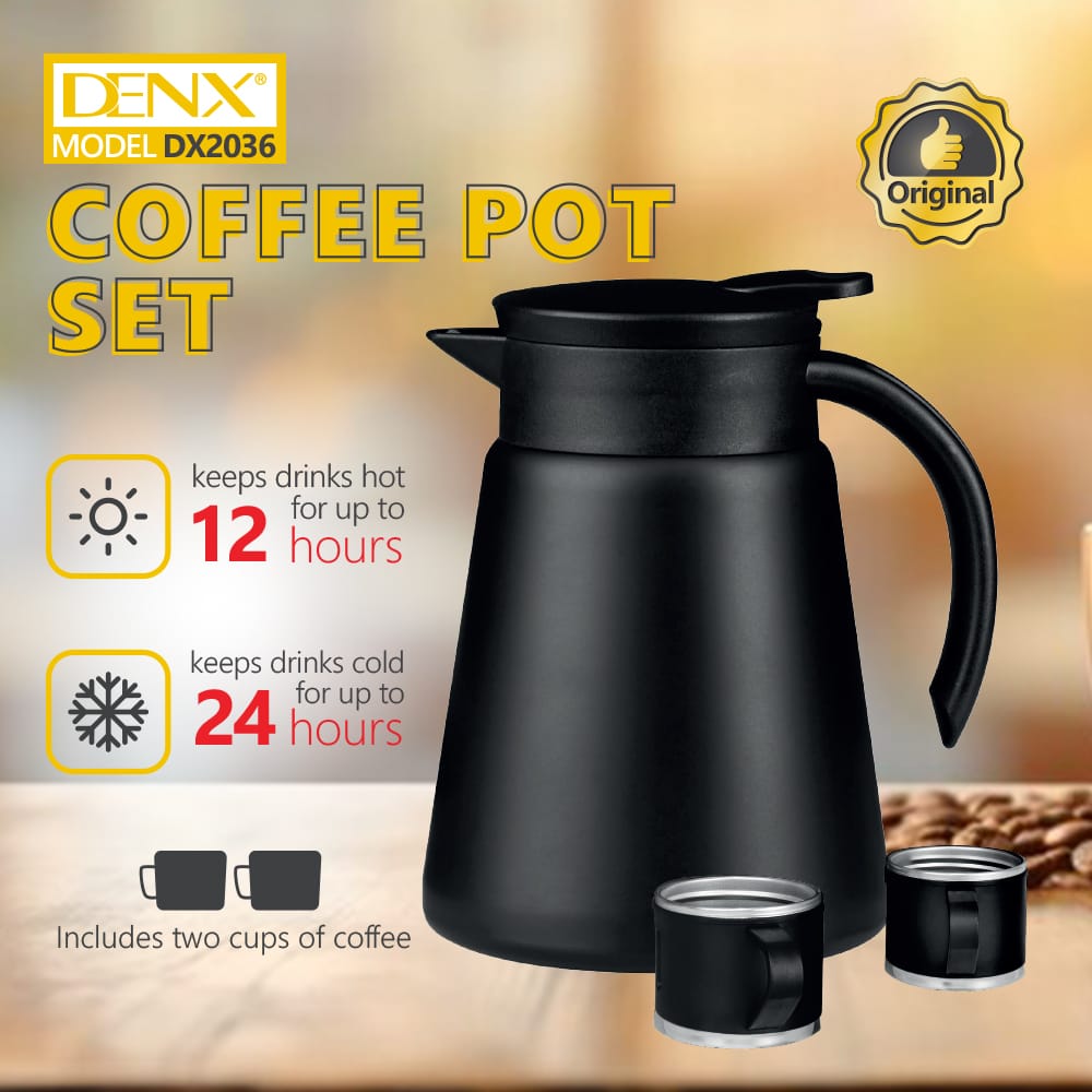 DENX DX2074 Coffee Carafe – 880ml for Hot, Cold Beverages