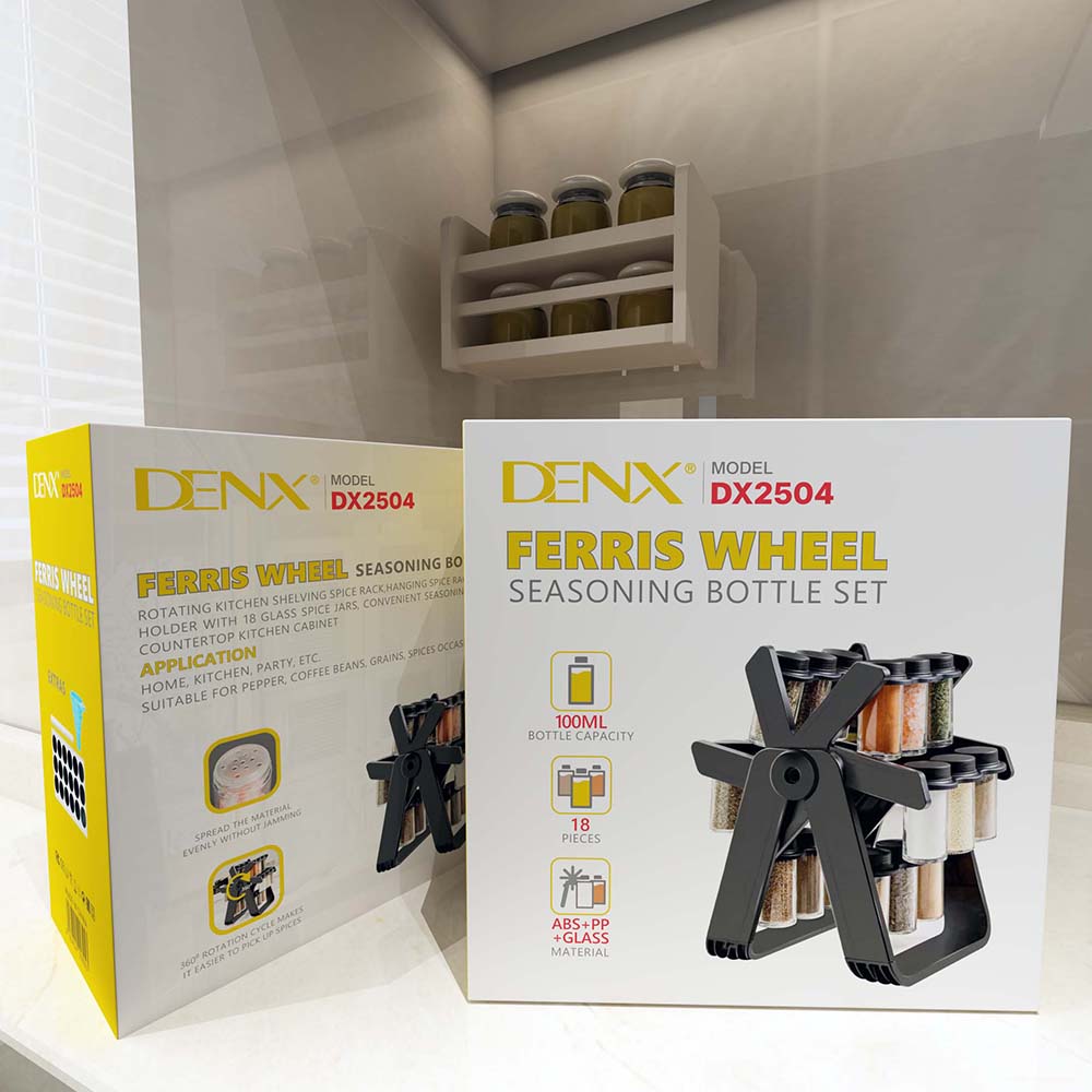 DENX DX2504 Spice Organizer – 18-Piece Ferris Wheel Spice Rack