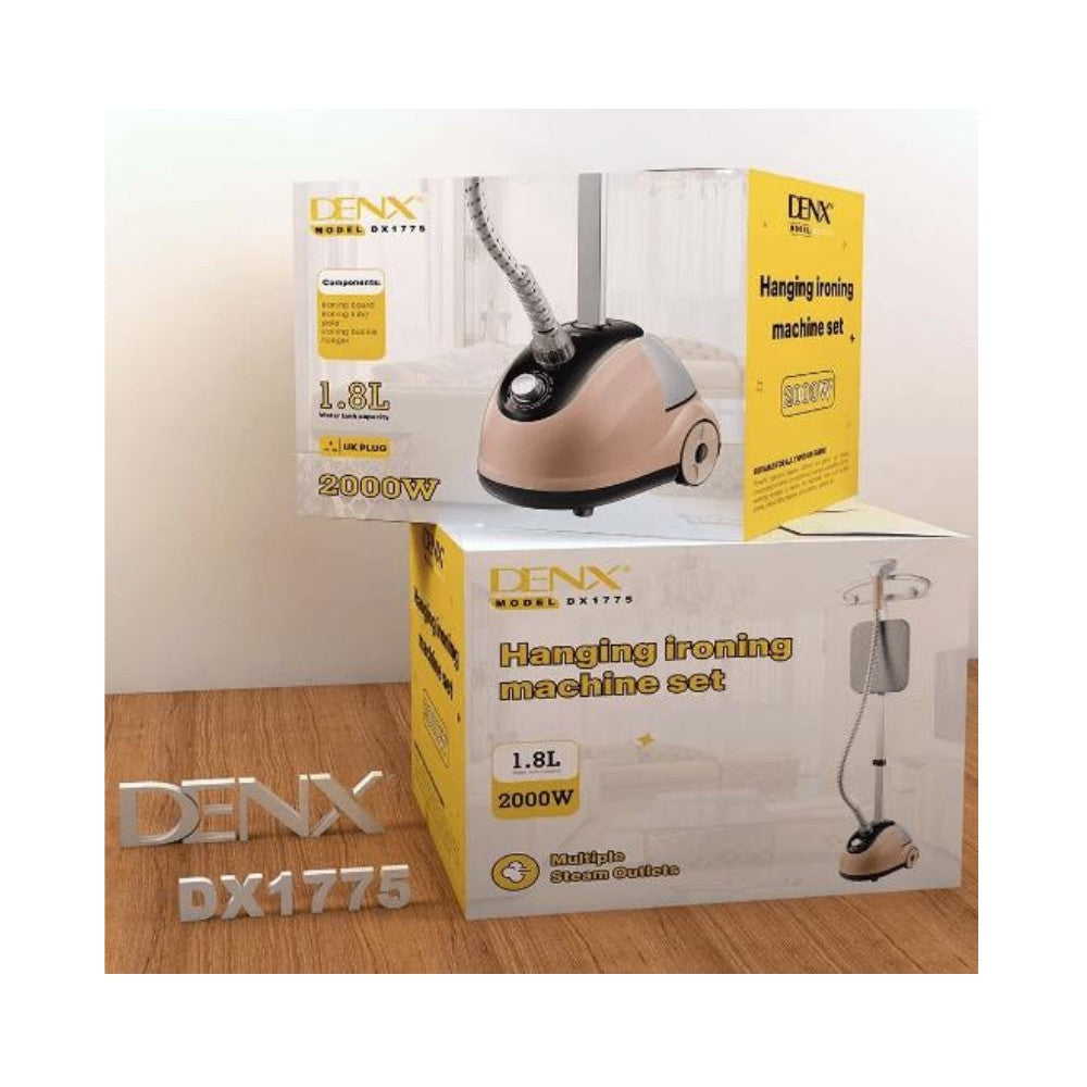 DENX- مكواة بخار احترافية 2 في 1، مكواة بخار عمودية مسطحة، 2000 واط