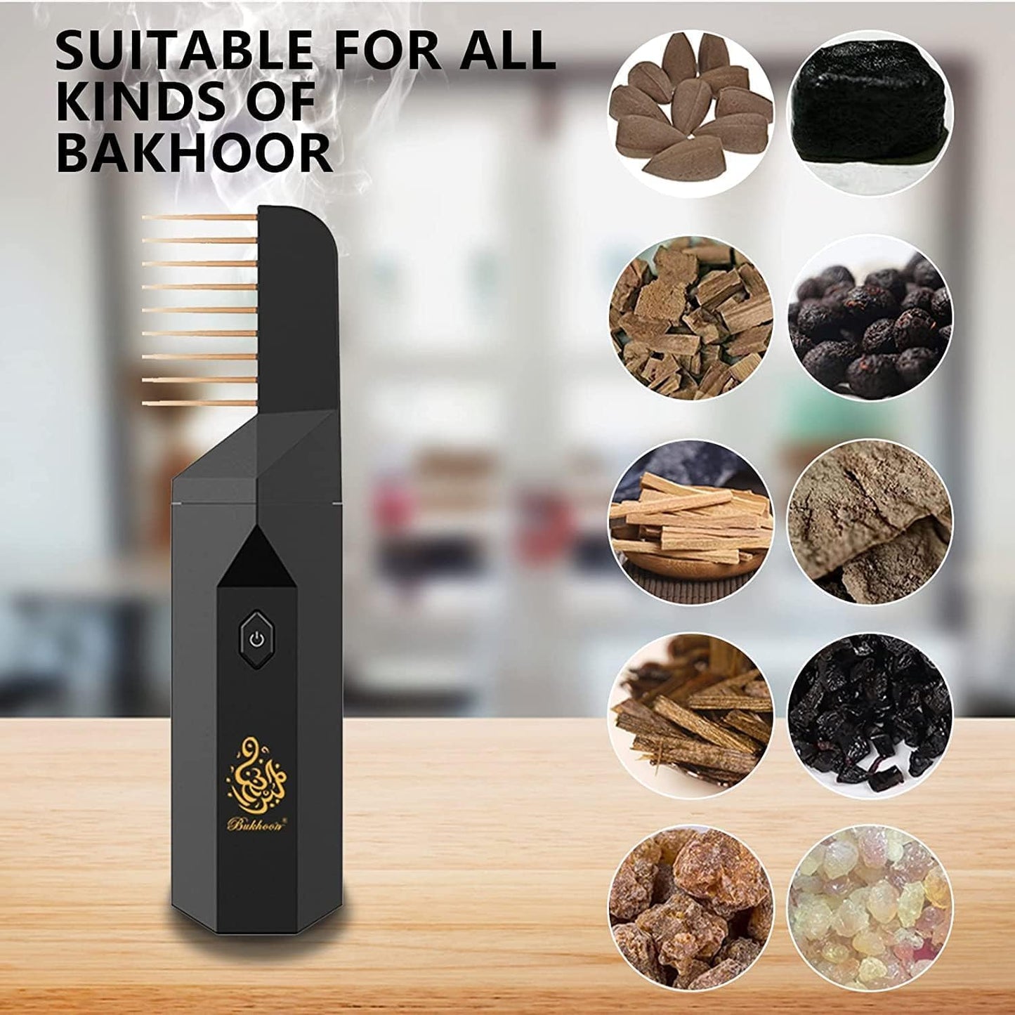 USB Rechargeable Comb Electric Bakhoor Luxury Incense Burner
