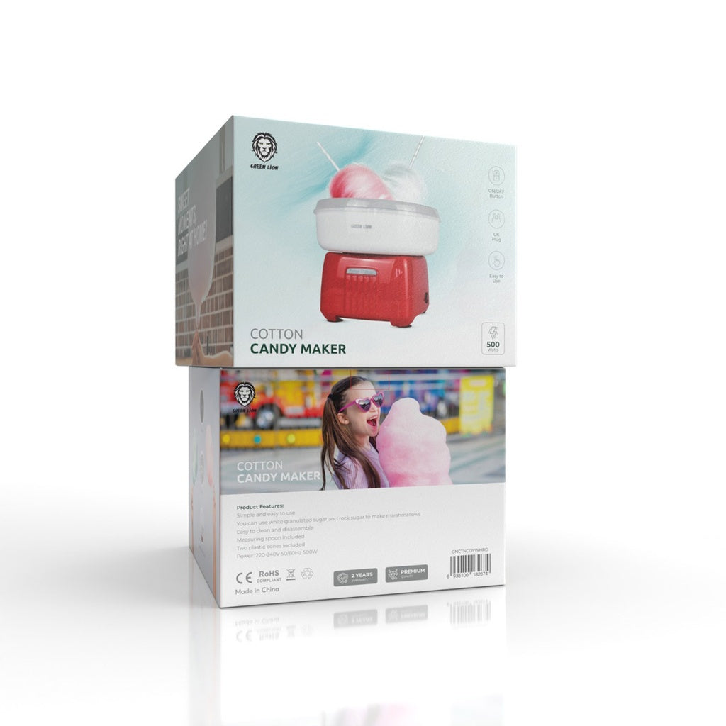 Green Lion Cotton Candy Maker 500W White Red