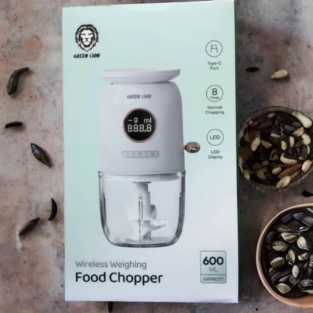 Green Lion Wireless Weighing Food Chopper 600mL 7.4V - White