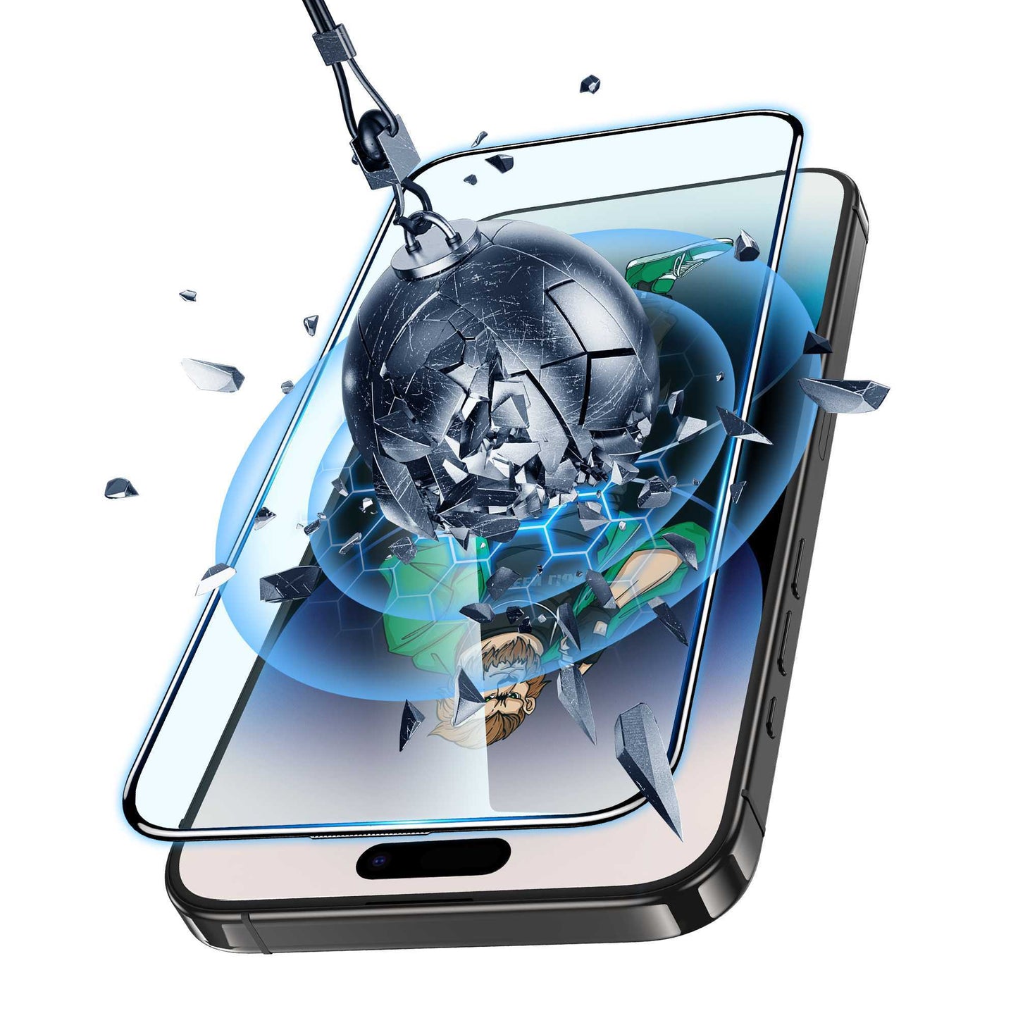 Green Lion 4 in 1 Defender Pack for iPhone 15 Pro Transparent