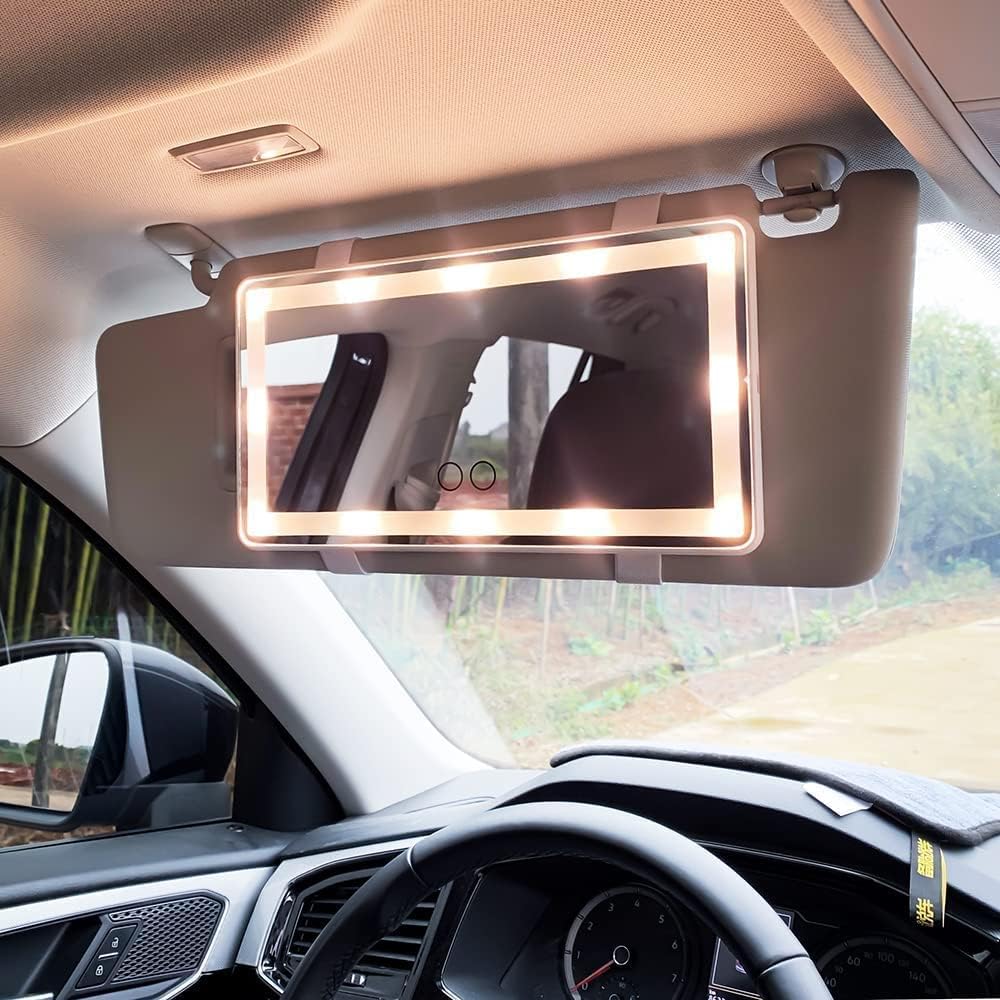 Car Visor Vanity Mirror With Led Lights