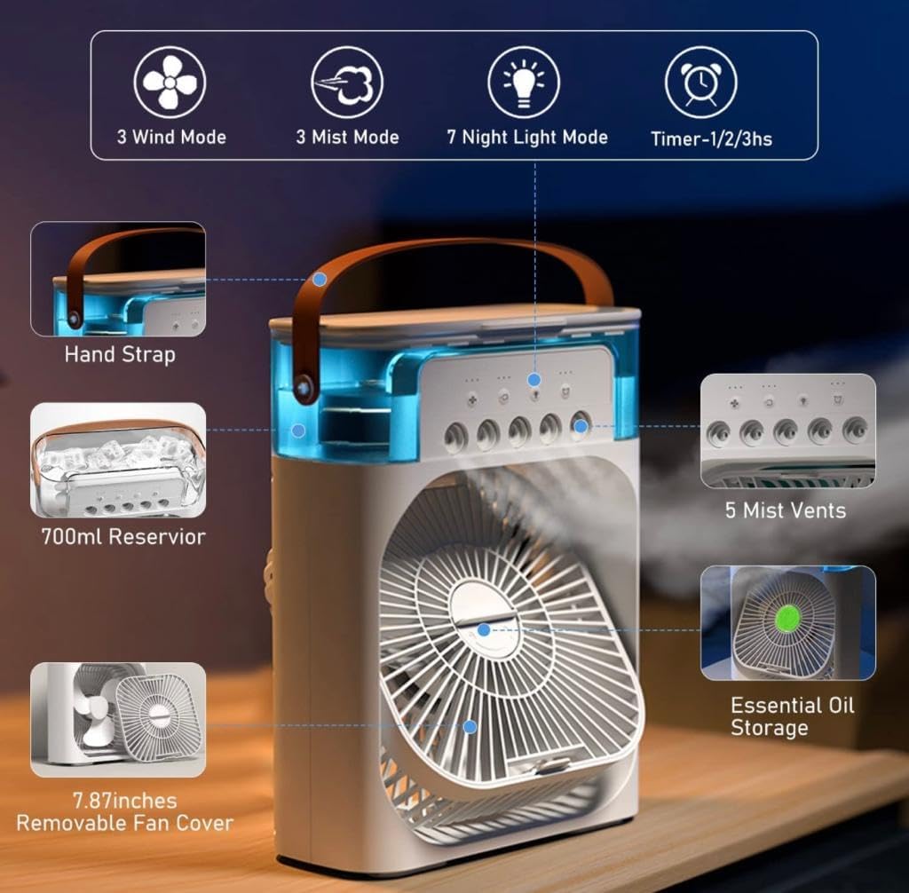 Portable Air Conditioner Fan with Humidifier