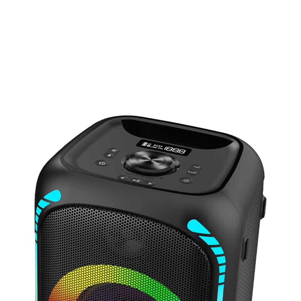 Porodo Soundtec Party Speaker 200W with 5.25 Woofer 2 Tweeter and FM Black