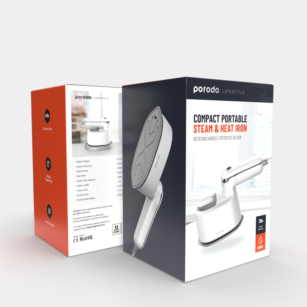 Porodo Lifestyle Compact Portable Steam Heat Iron