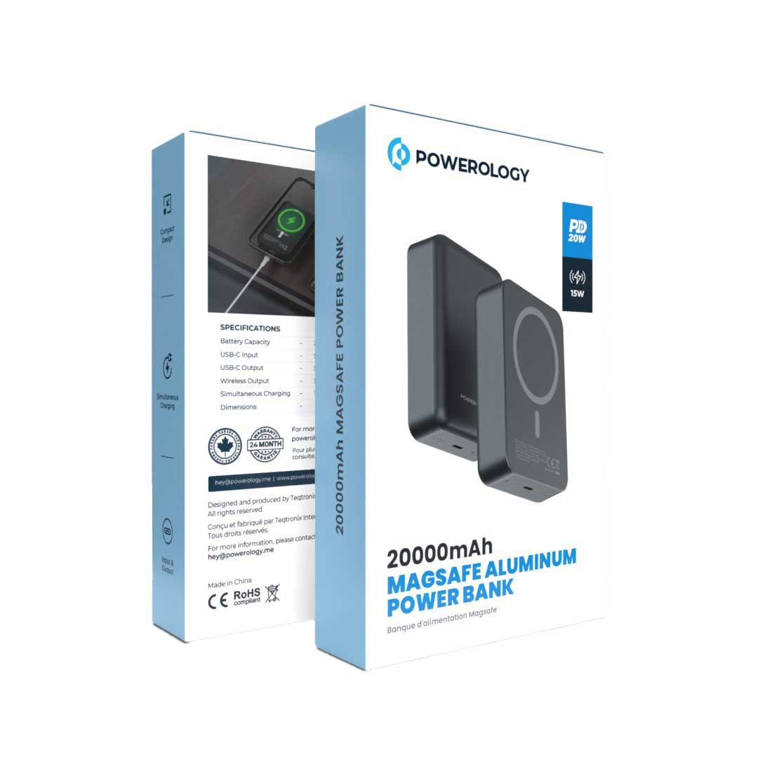 Powerology 20000 MAh 20W PD & 15W Magsafe Powerbank