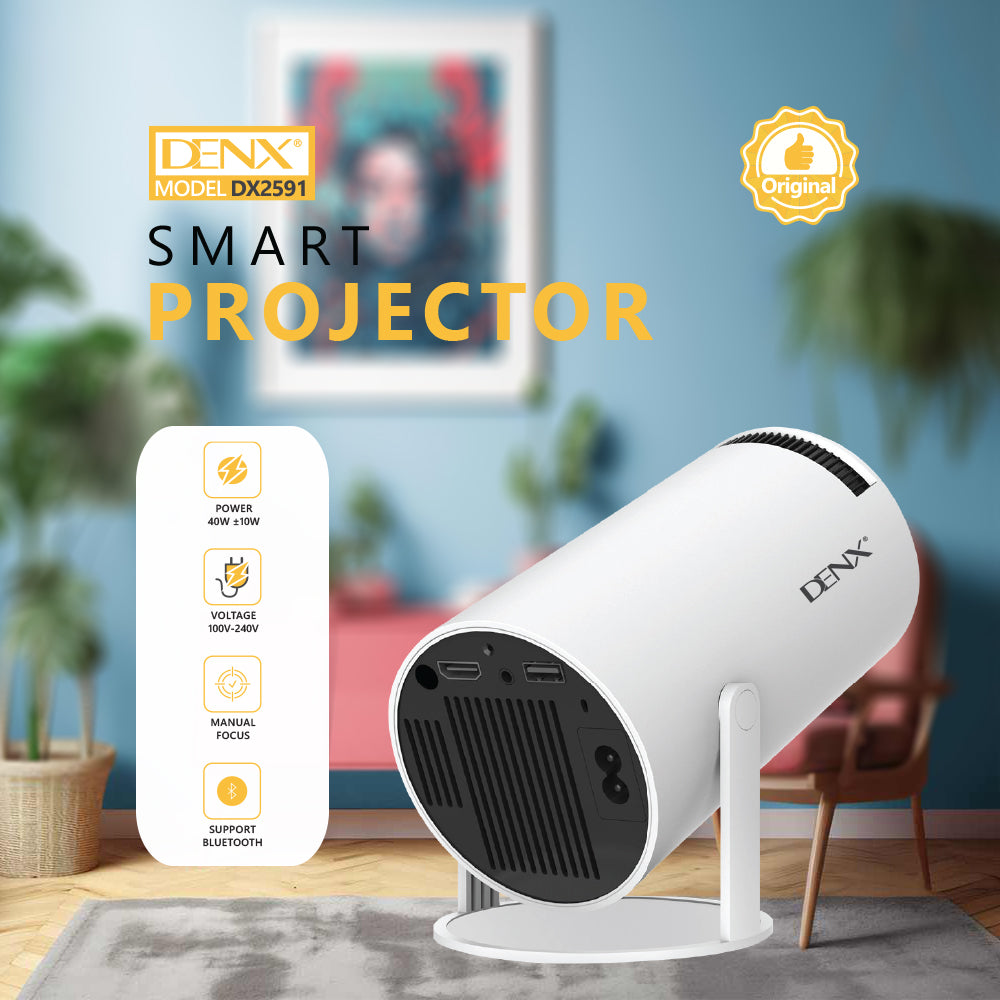 DENX DX2591 Smart Projector – FHD Resolution, LED Lighting, Bluetooth,Wi-Fi