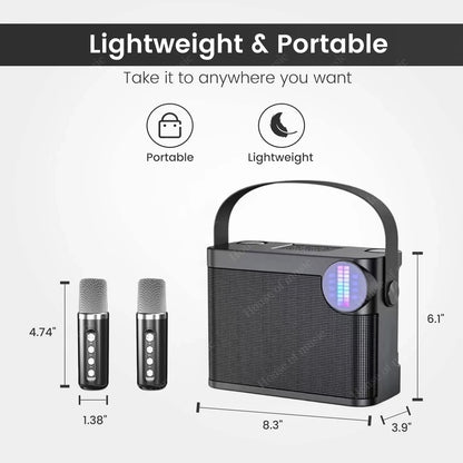 ميكروفون محمول لاسلكي عالي الطاقة بقدرة 120 وات ومكبر صوت يعمل بالبلوتوث