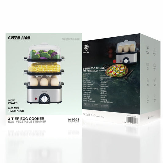 Green Lion 3-Tier Egg Cooker 500W