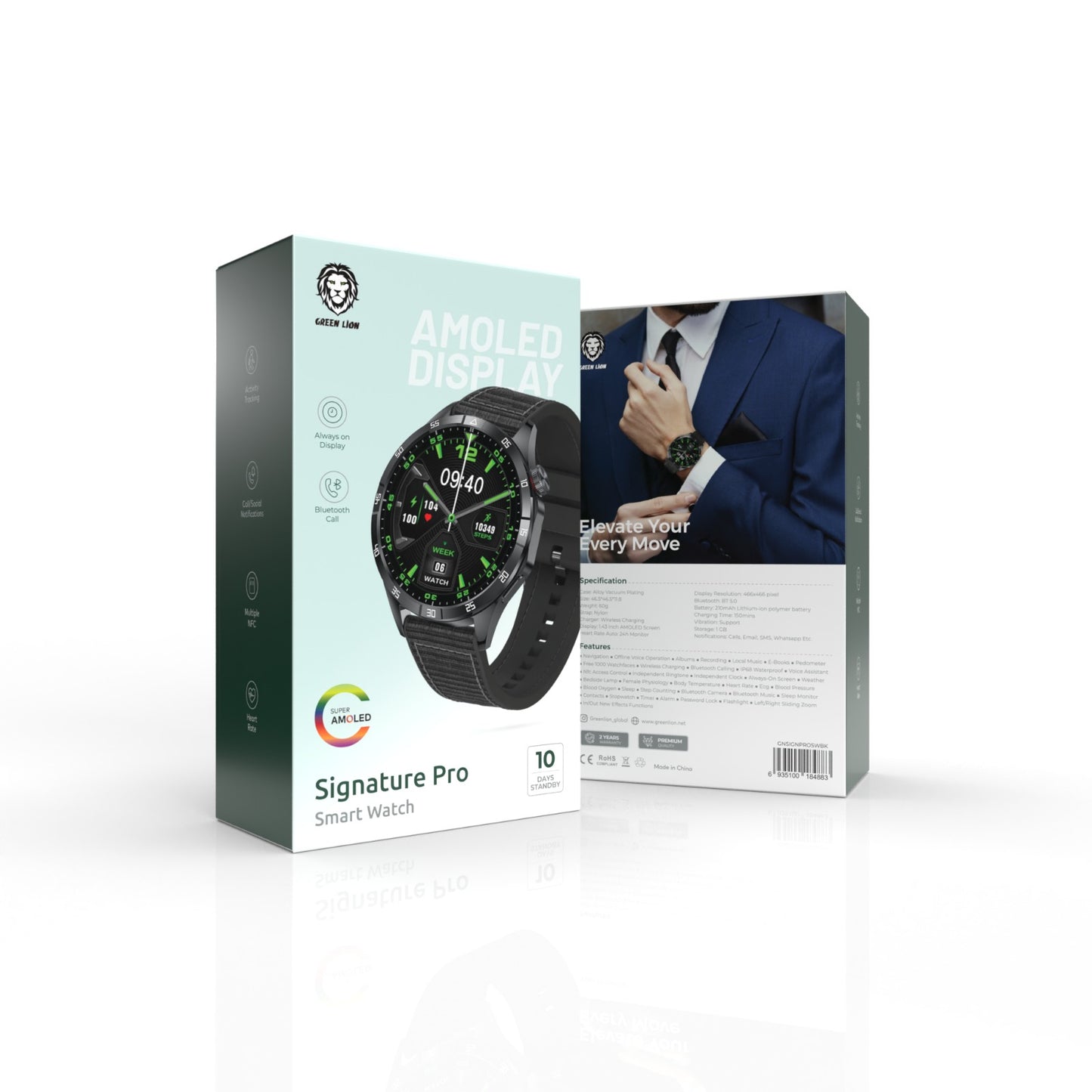 Green Lion Signature Pro Smart Watch - Black