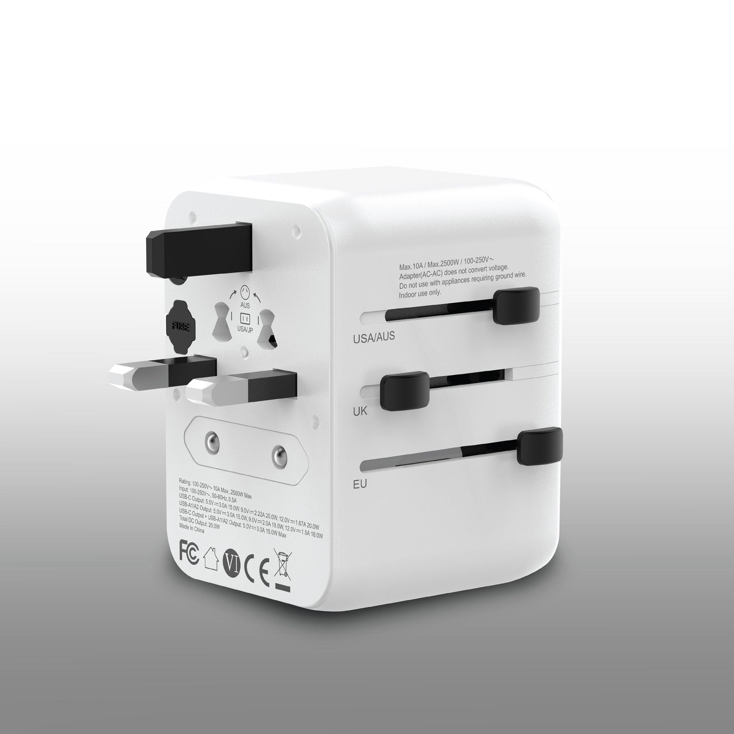 Green Lion 20W Universal Travel Adapter White