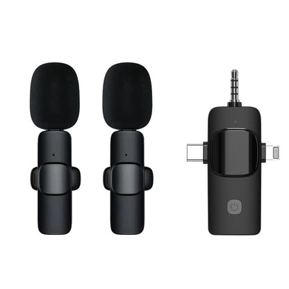 3 in 1 Mini Microphone, Wireless Lavalier Dual Mic System