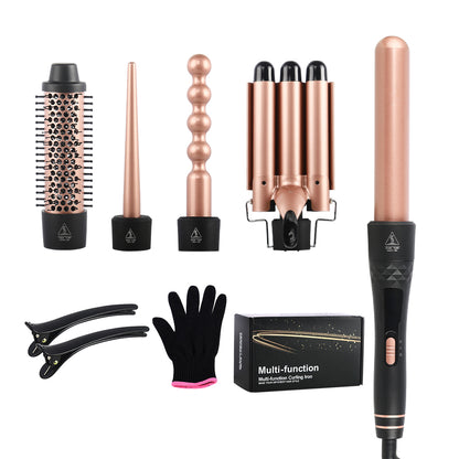 Curling Wand Set, 5-IN-1 Hair Curler Iron, Professional Curling Wand Set, Instant Heat Up Hair Curler with 5 Interchangeable Ceramic Barrels