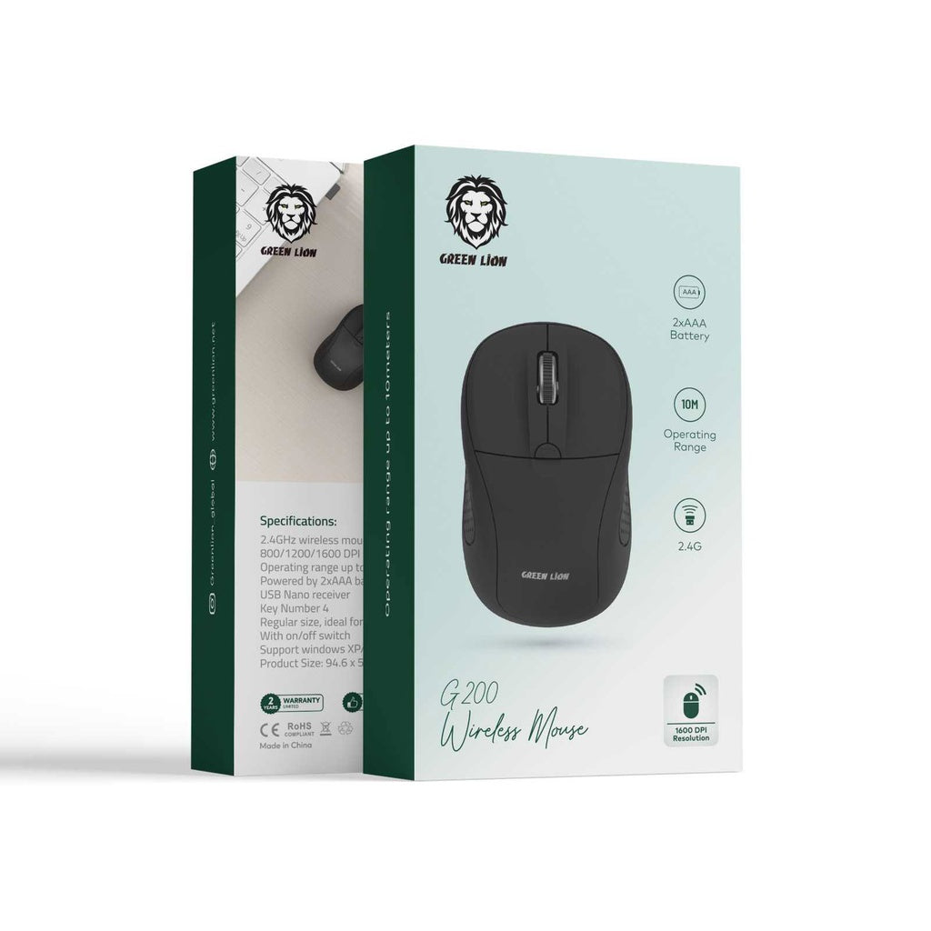 Green Lion G200 Wireless Mouse Black