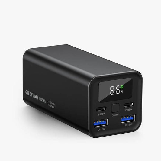 Green Lion Turbo Power Bank PD 65W 20000 mAh - Black