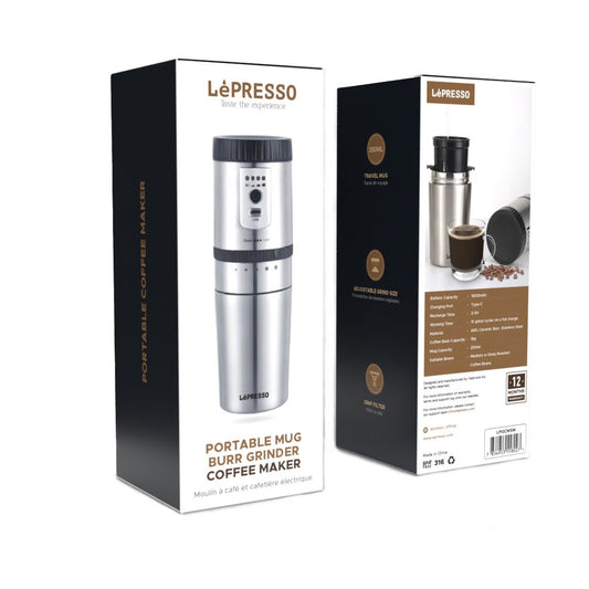 LePresso Portable Mug Burr Grinder Coffee Maker