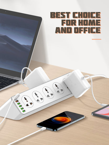 LDNIO Power Strip with 10-Outlet Surge protector power sockets 6 USB Ports 32W PD+QC Fast Charging Adapter Sockets 2-meter Heavy Duty Power Extension Cord