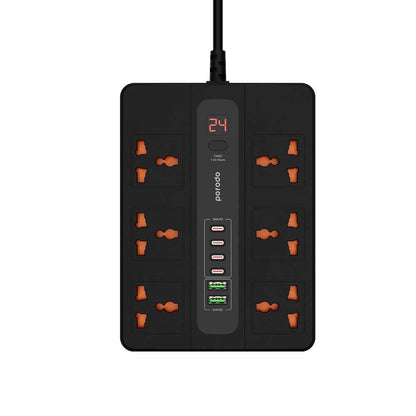 Porodo 6 AC 2 USB-A 24W ,4 USB-C PD 36W