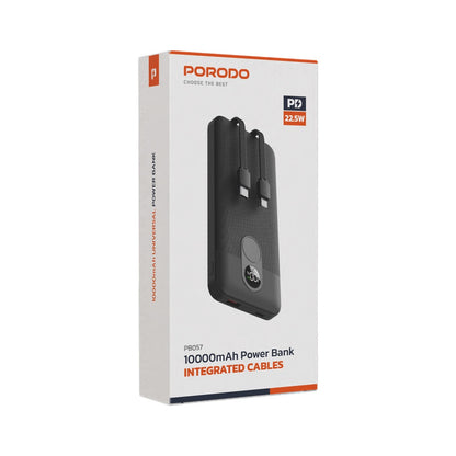 Porodo 10000mAh Powerbank Integrated Cable