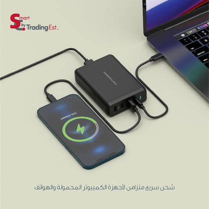 Powerology 4 مخرج طاقة شحن سريع بقوة 75 وات